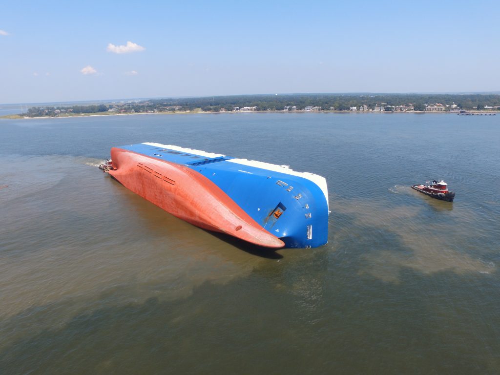 LIVE video of capsized cargo ship in St. Simons Sound